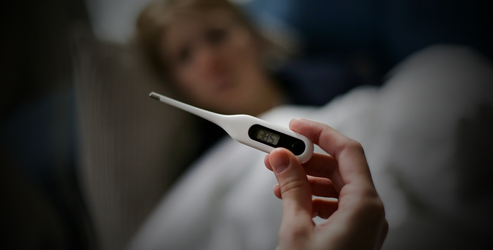 Measuring fever with digital thermometer